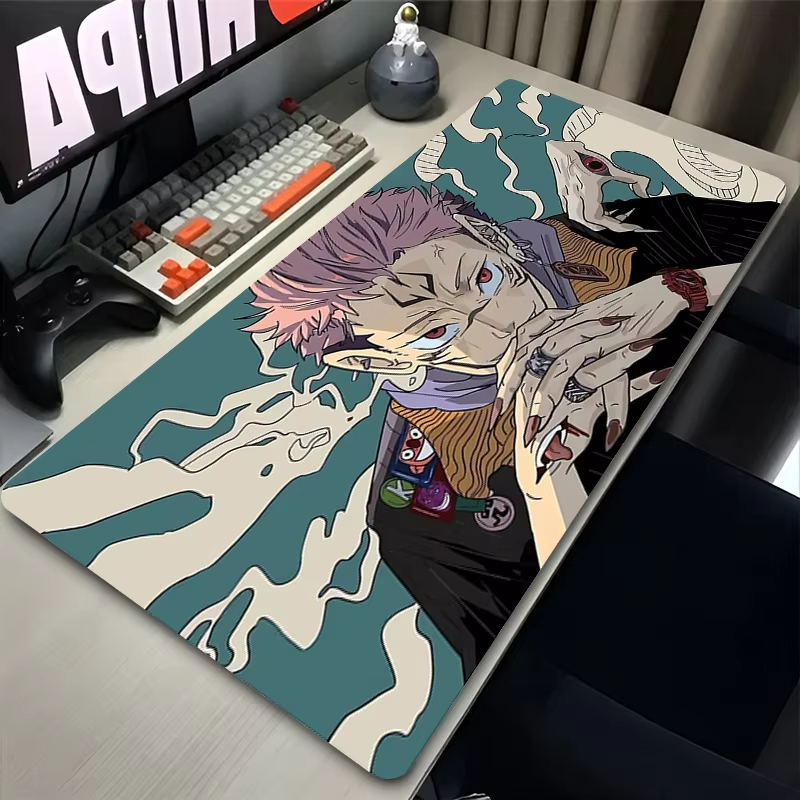 Japan Pc Gaming - 日本アニメマウスパッドラップトップマンガ J-呪術廻戦マウスパッド新しいカーペット XXL Sukuna キーボード敷物 PC