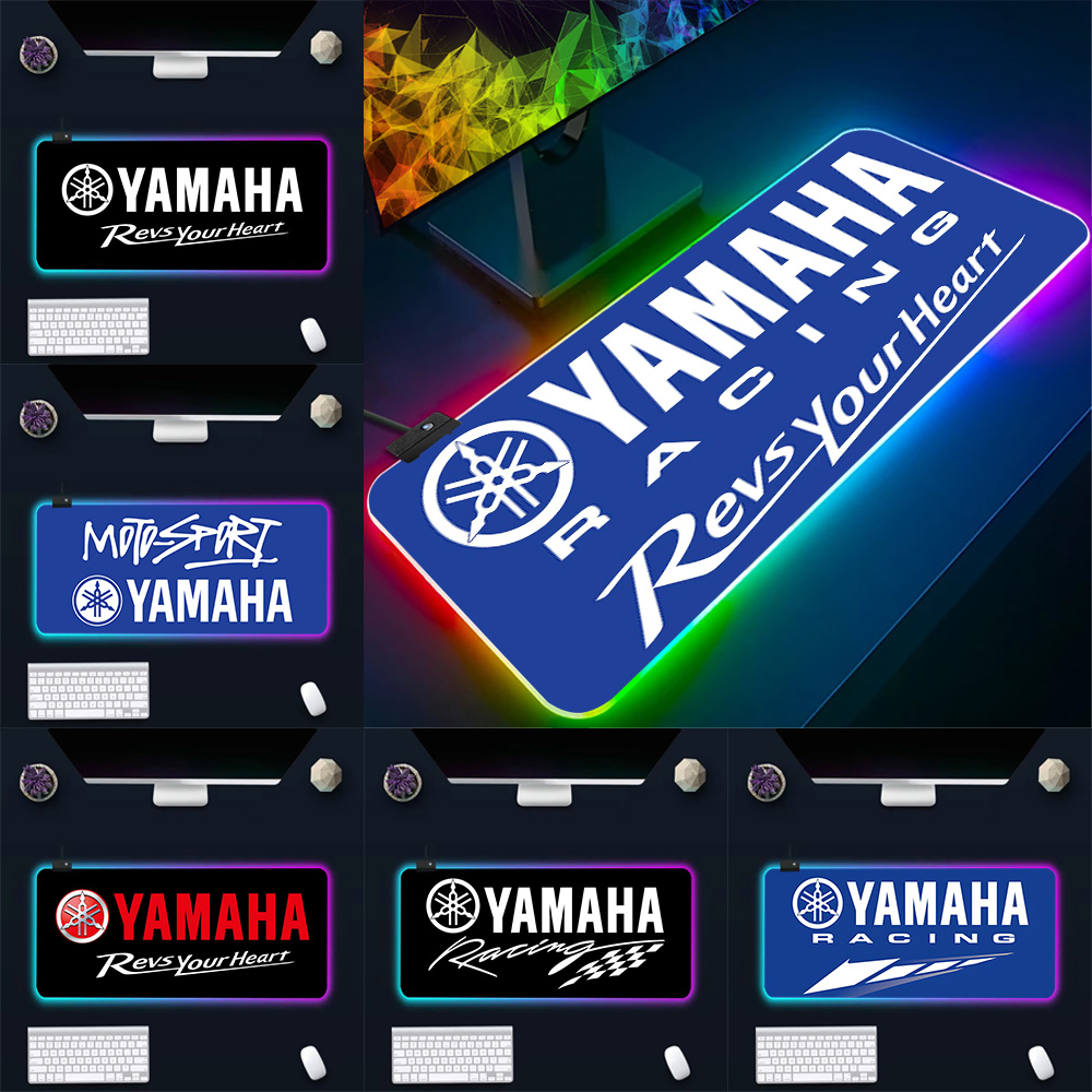 Rgb Mousepad - ホットなバイクレースロゴRGB PCゲーマーキーボードマウスパッドマウスパッドLED発光マウスマットラバーゲーミングコンピューターマウスパッド