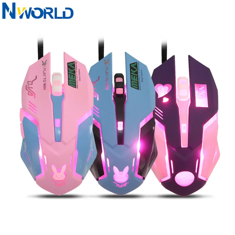 Pc Gaming X3D - OW 6ボタン ブリージングLEDバックライト ゲーミングマウス D.VA リーパー