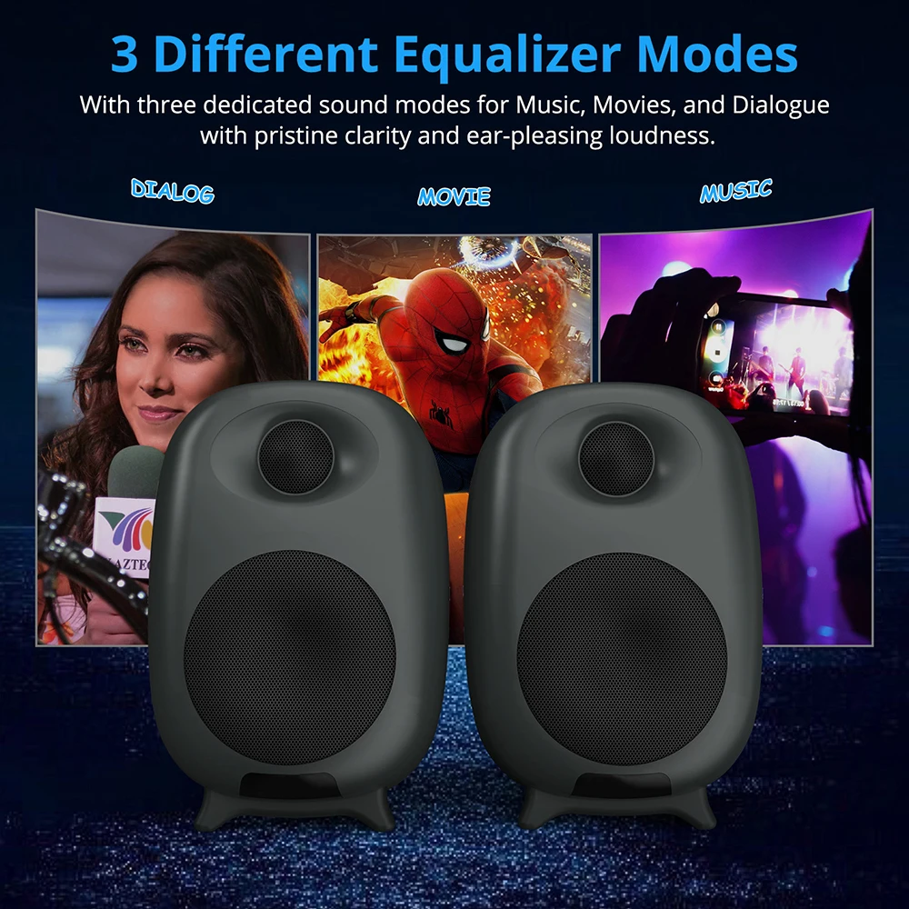 Pc Gaming X3D - Bestisan 80 ワットゲーミング Bluetooth ブックシェルフスピーカーコンピュータアクティブスピーカーサウンドバー Hifi