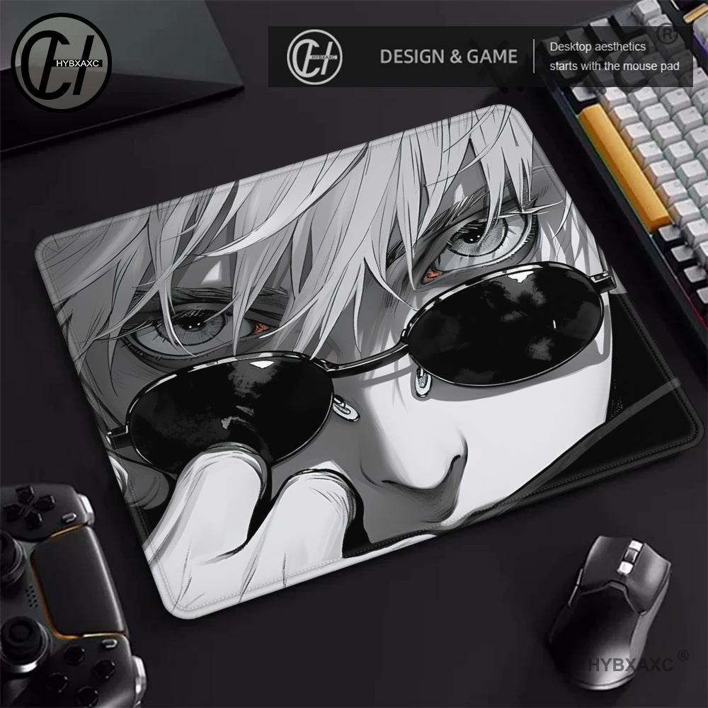 Japan Pc Gaming - 日本アニメマウスパッドラップトップ45×40黒と白のデスクマットPC呪術廻戦マンガマウスパッドXS五条悟キーボードラグマット