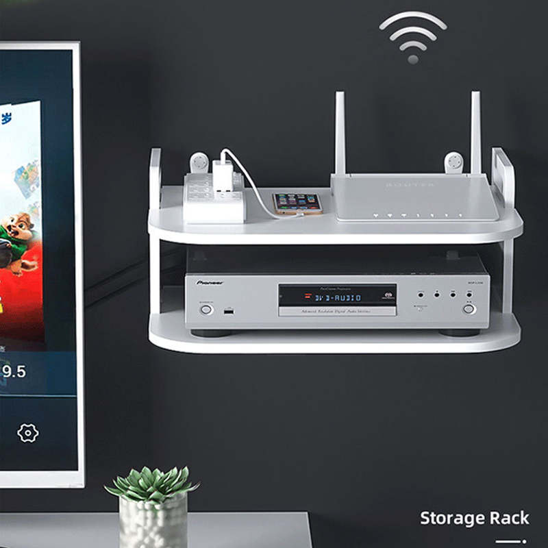 壁掛け式ルーターケーブルオーガナイザーシェルフ、通気性のある - Desk Cable Organizer のレビューと価格