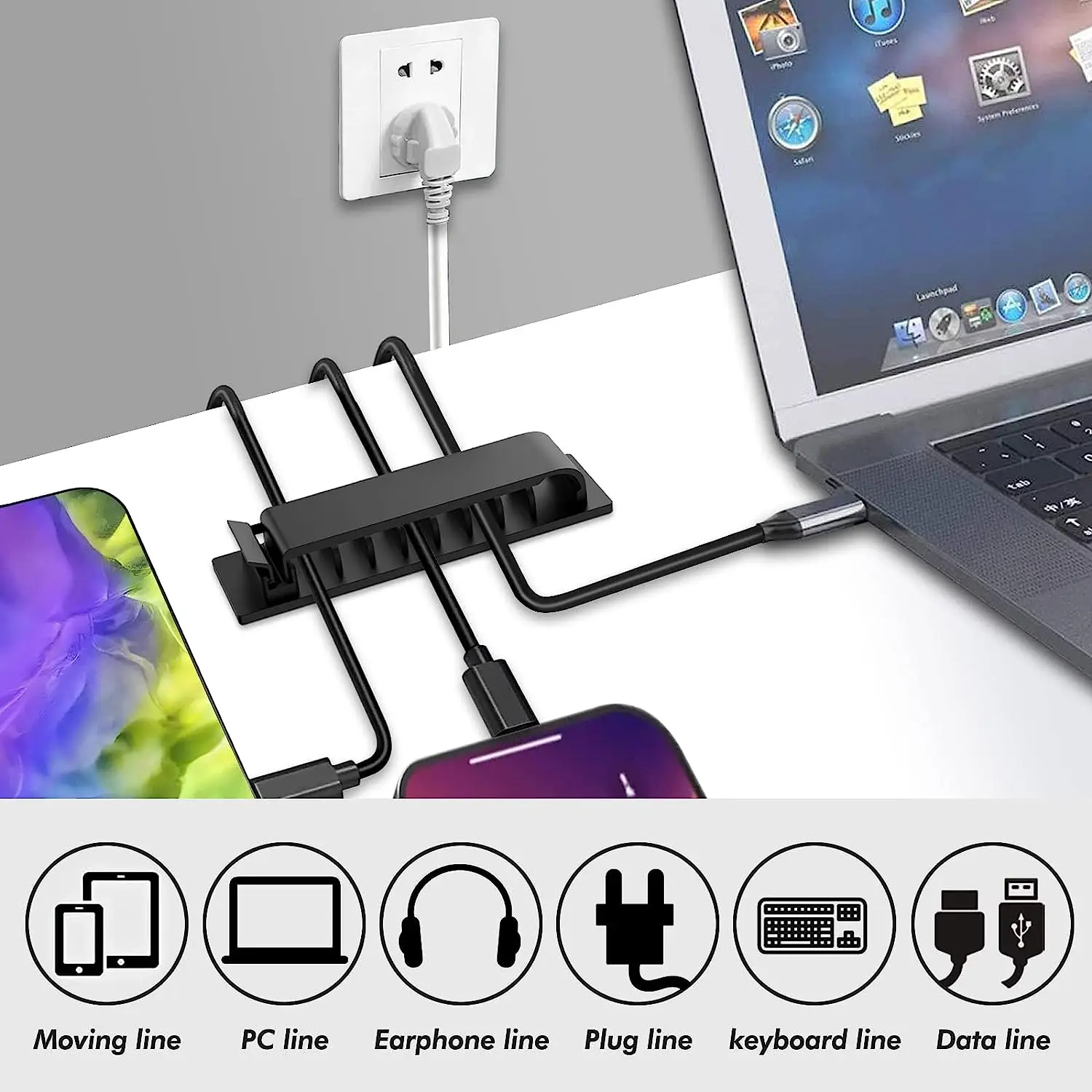 ケーブルオーガナイザー 粘着式ケーブルクリップ USBケーブ - Desk Cable Organizer のレビューと価格
