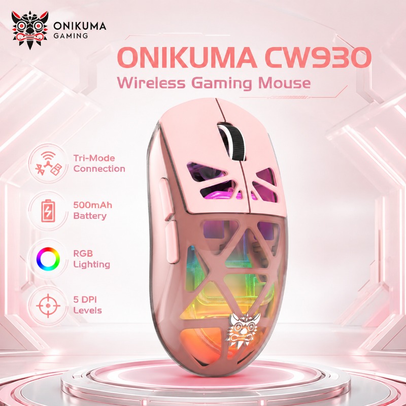 ONIKUMA CW930 ワイヤレス透明ピンクゲーミングマ - Pc Gaming X3D のレビューと価格