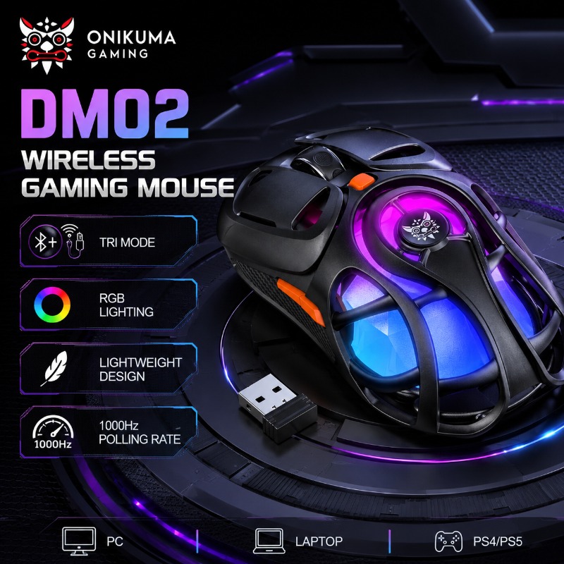 ONIKUMA DM02 ワイヤレスゲーミングマウス Blu - Pc Gaming X3D のレビューと価格