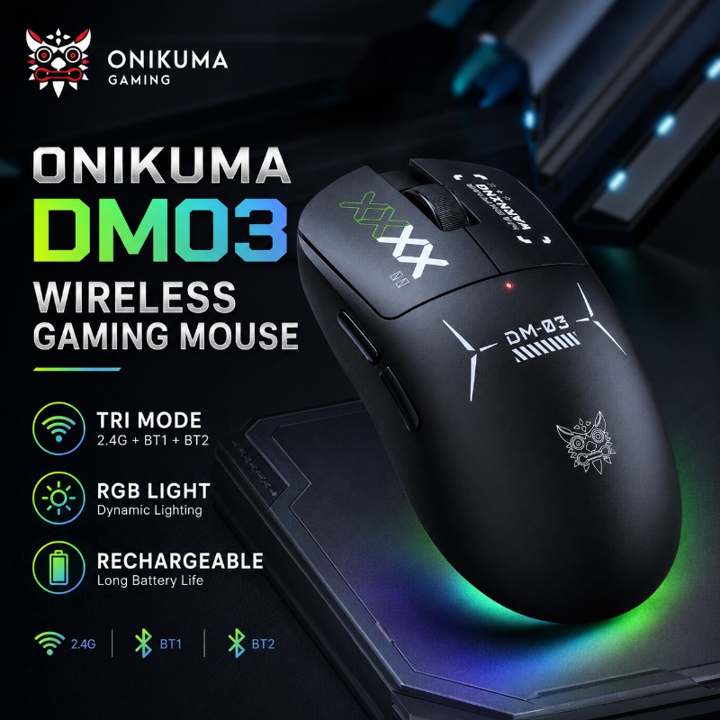 ONIKUMA DM03 ワイヤレスゲーミングマウス トライ - Pc Gaming X3D のレビューと価格